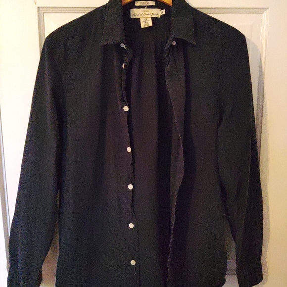 H&M Long sleeve button down (navy blue) - Picture 1 of 4